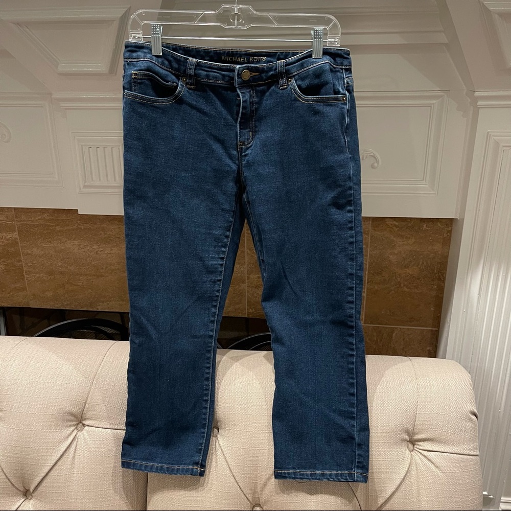 Michael Kors Capri Cropped Jeans Blue Denim Dark Wash Women's Size 8